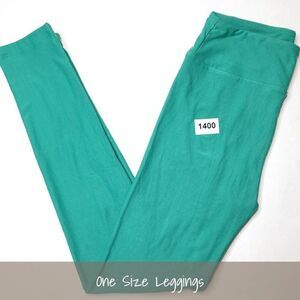 LuLaRoe OS Solid Leggings Teal NEW